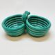 Double turquoise ceramic cup vallauris am vintage