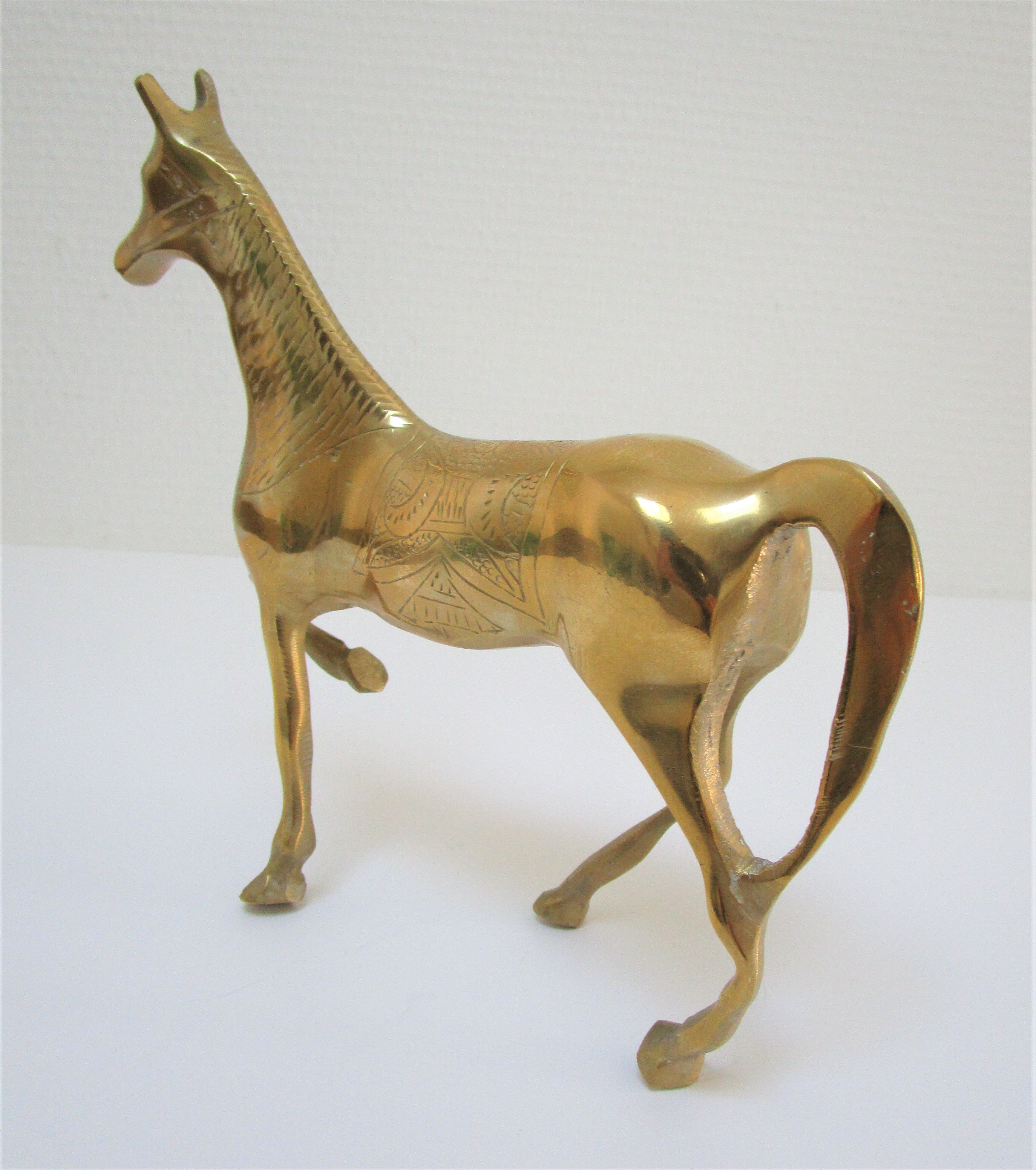 Vintage solid brass horse