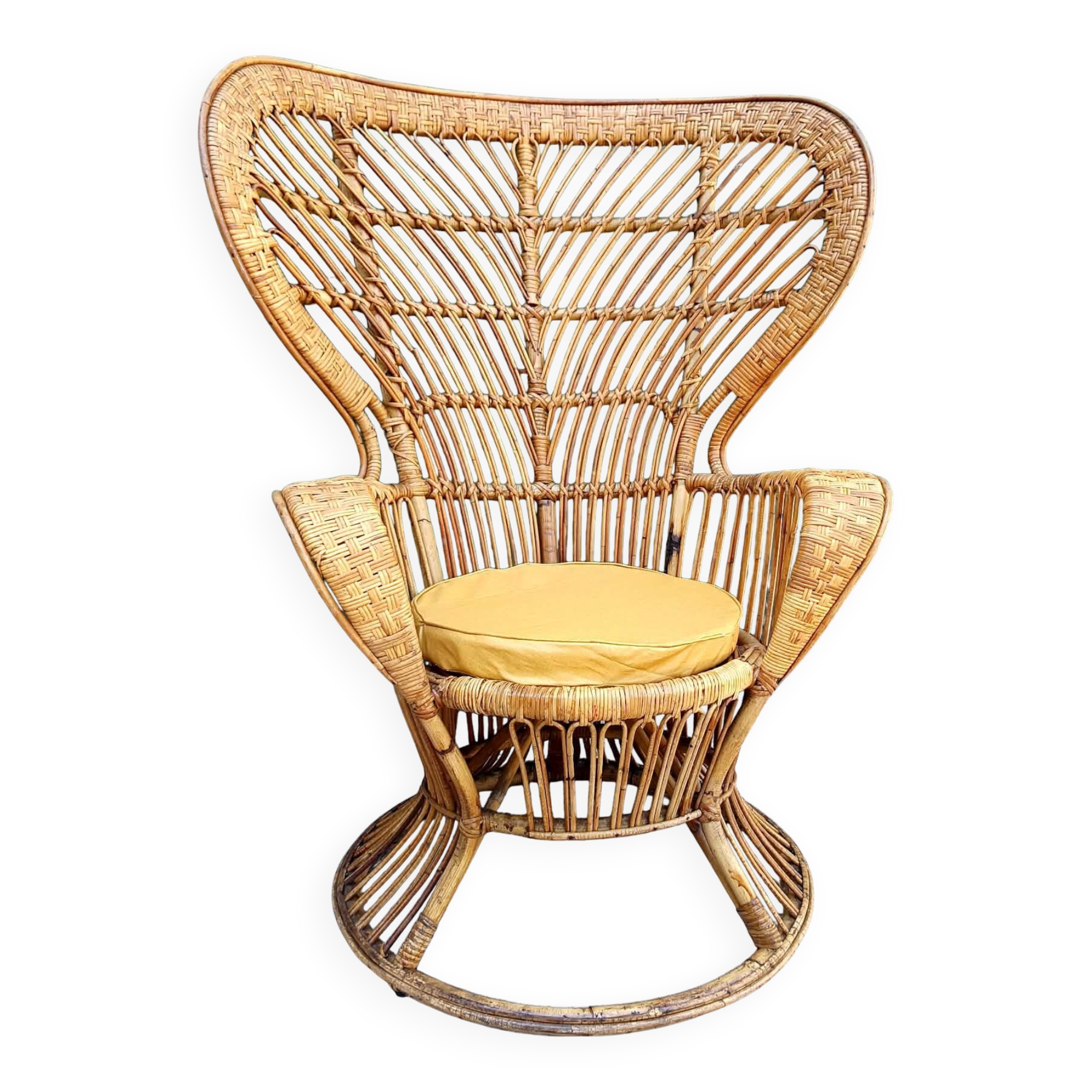 Fauteuil Emmanuelle en rotin par Gio Ponti, Italie 1960