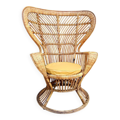 Fauteuil Emmanuelle en rotin par Gio Ponti, Italie 1960