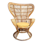 Fauteuil Emmanuelle en rotin par Gio Ponti, Italie 1960