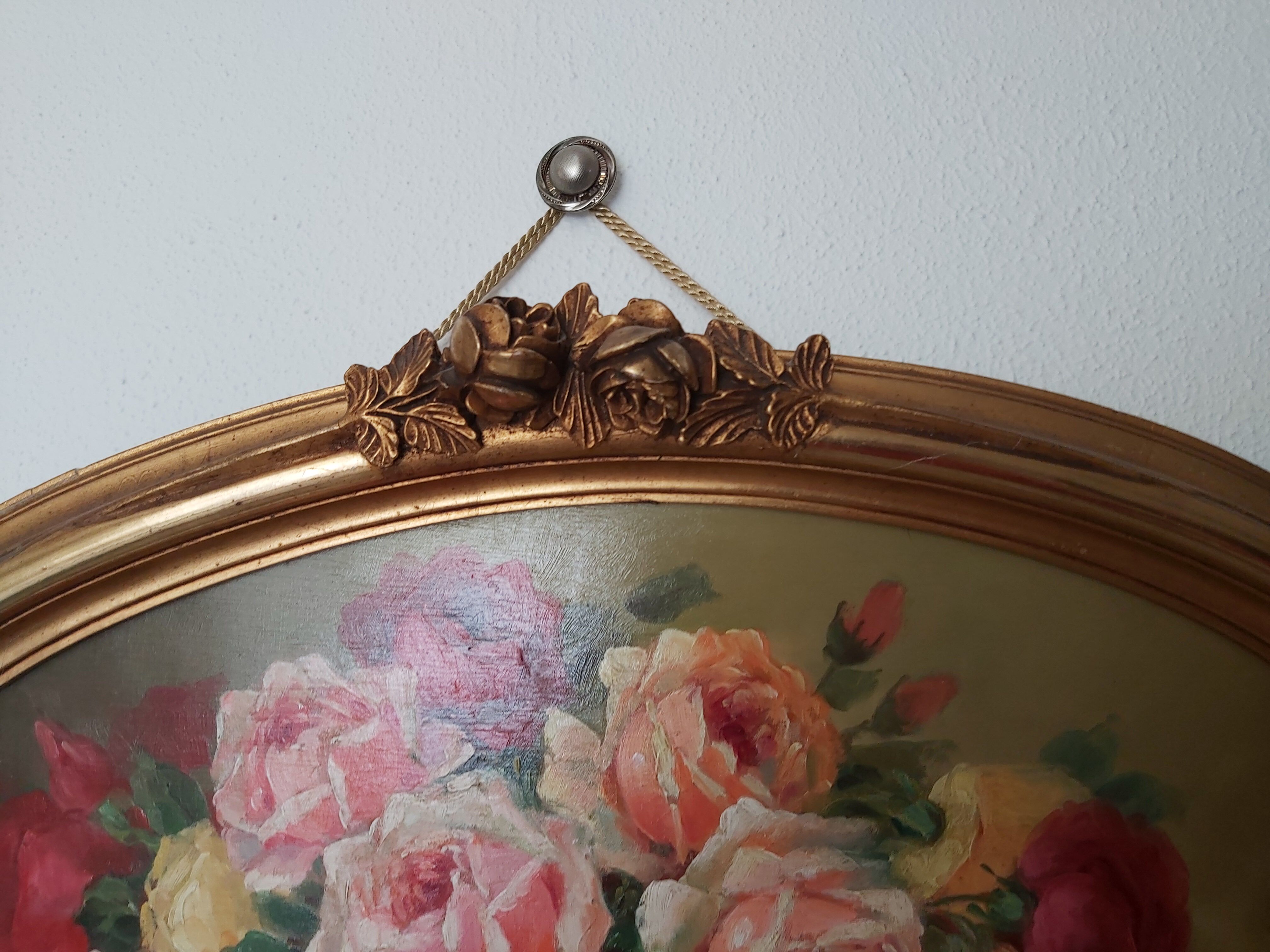 Oil on flower bouquet panel by Mascarey