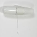 White double wall lamp Bauhaus Wilhelm Wagenfeld, Linder Germany, 1950s