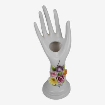 Main vintage ring holder vase soliflore