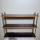 Étagère vintage à poser ou fixer en formica et laiton