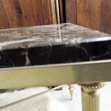Table low neo - classical marble gold metal legs on the top. 1970