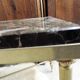 Table low neo - classical marble gold metal legs on the top. 1970