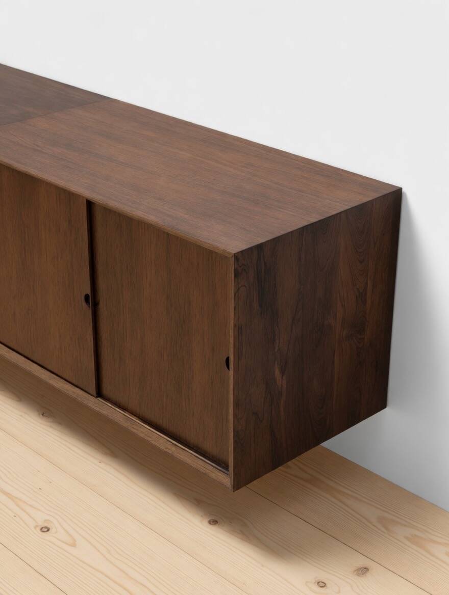 Poul Cadovius Floating Wall Mounted Rosewood Sideboard By CADO, 1960s.