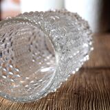 Vintage Clear Pressed Glass Vase: CandleWax Design, Czech Republic, 1972