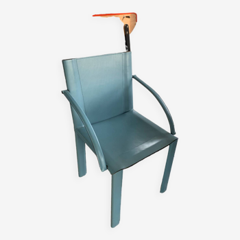 Chaises en cuir bleu Matteo Grassi