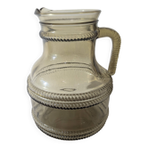 Carafe vintage en verre fumé