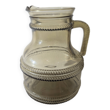 Carafe vintage en verre fumé