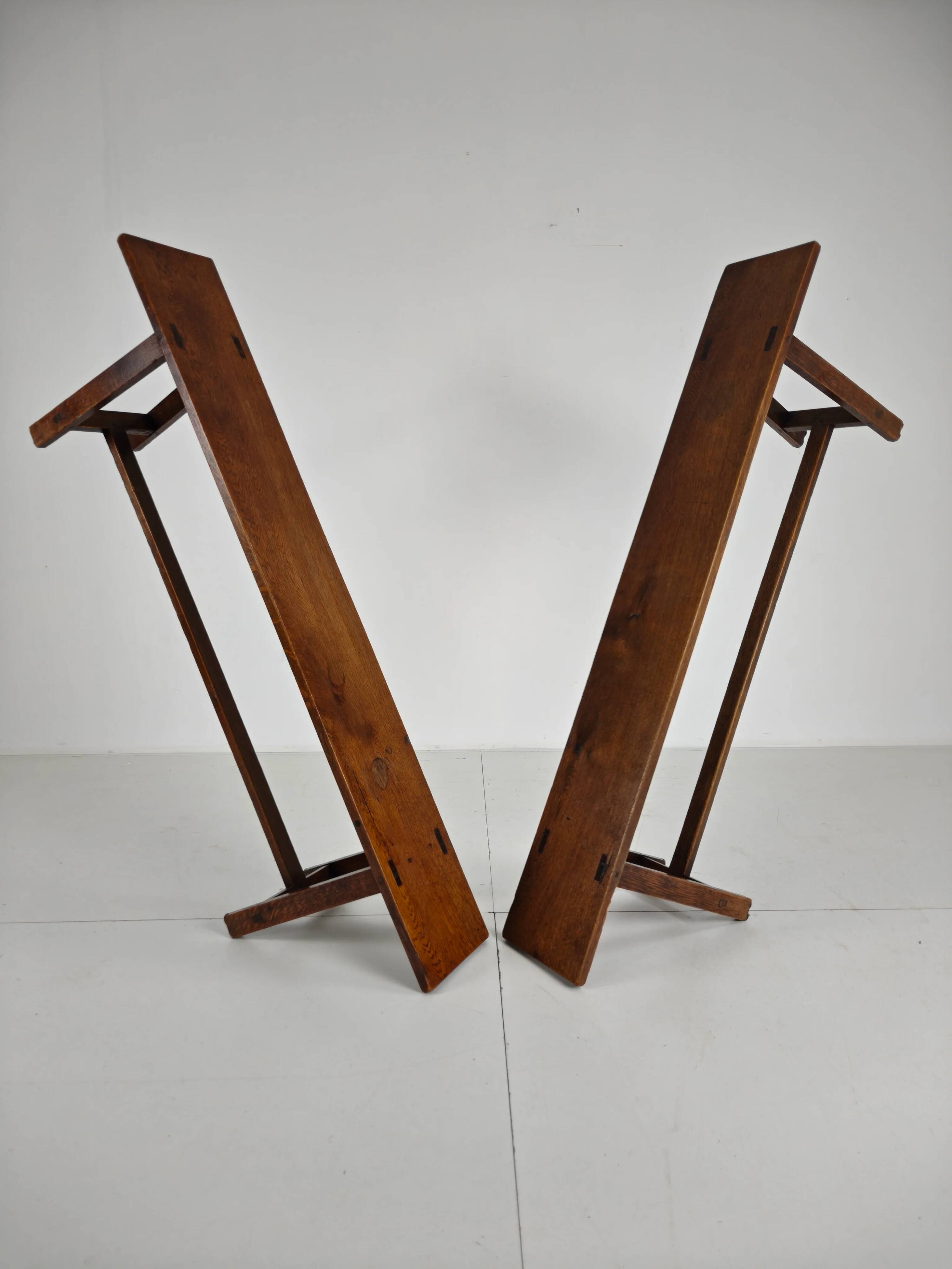 Pair of 19th century French rustic benches – solid oak