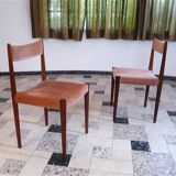 Set of 4 Velvet Dining Chairs in Walnut from Lübke, Germany 1960s