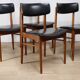 Set of 4 Scandinavian teak and leatherette chairs, 1960