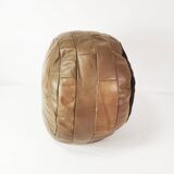 Patchwork leather pouf, Germany 1970s