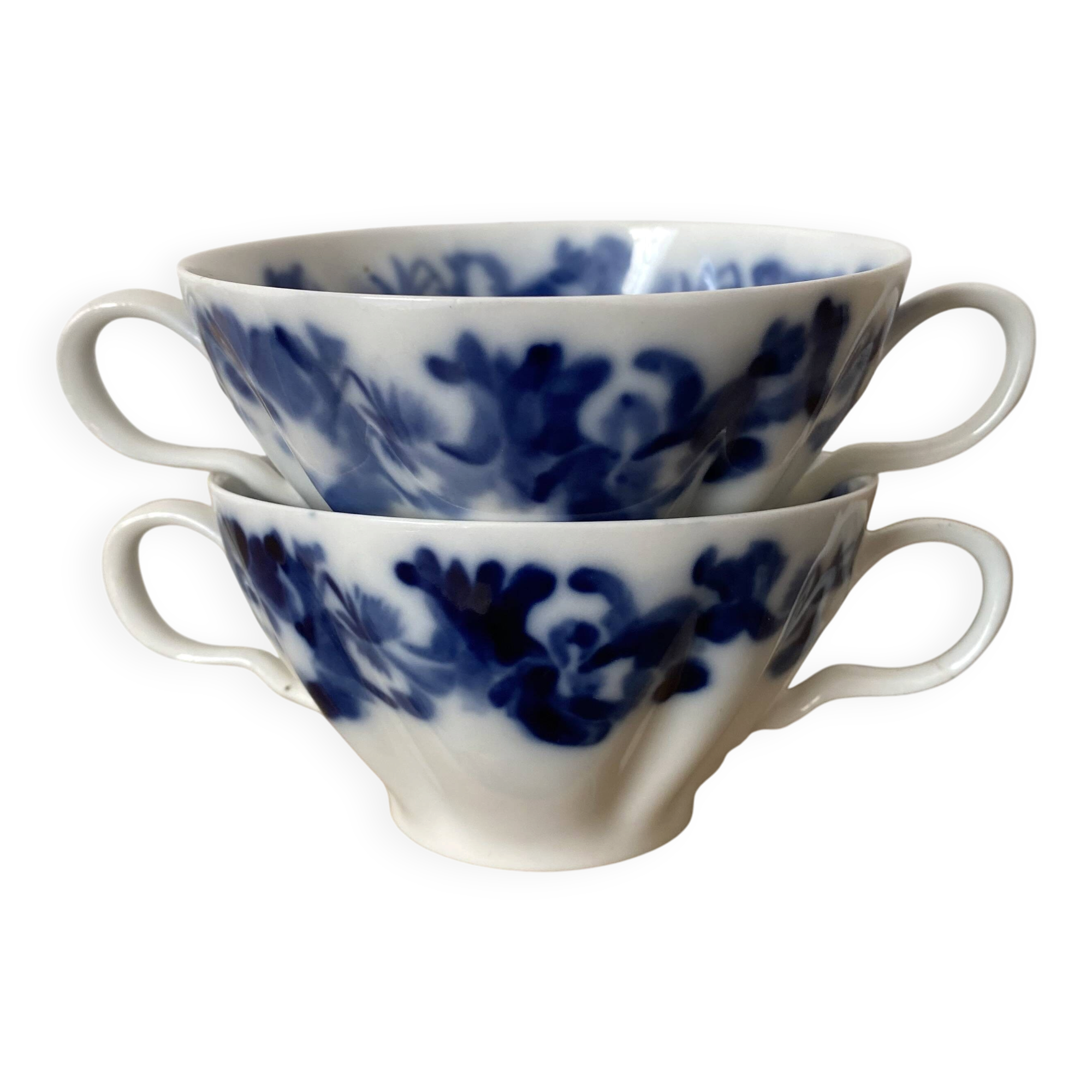 Tasses anciennes en porcelaine Haviland & Co Limoges, H&C France