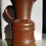 Vase en céramique numéroté brun du milieu du siècle d'Ueberlacken