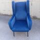 Chair with blue velvet backrest, 1960s