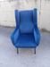 Chair with blue velvet backrest, 1960s
