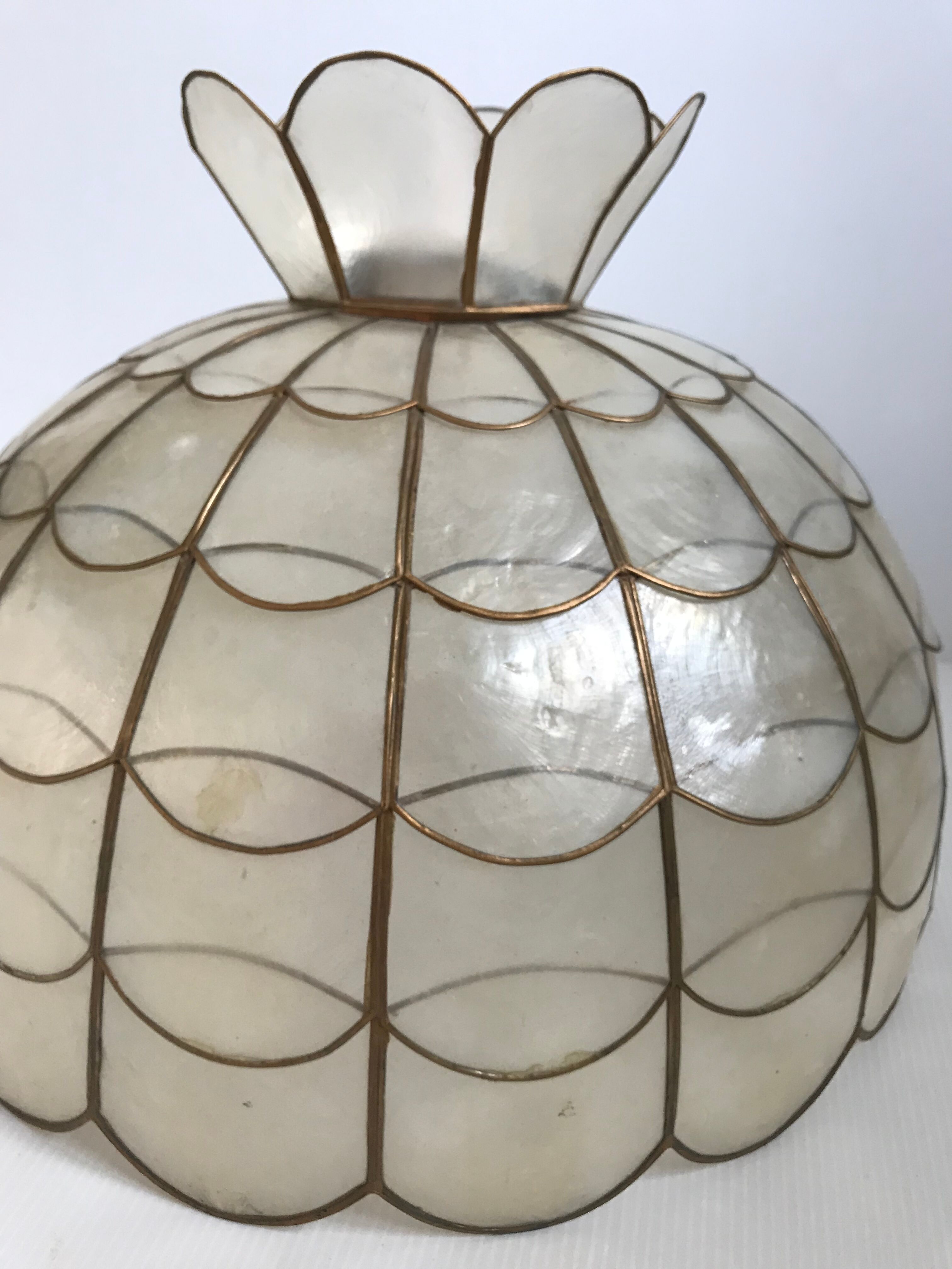 Vintage mother-of-pearl hanging lamp