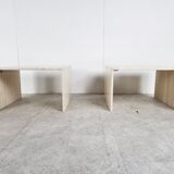 Pair of vintage travertine coffee or side tables, 1970s