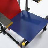 Red And Blue Arm Chair by Gerrit Rietveld for Cassina