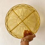 Aperoty servant dish in amber glass