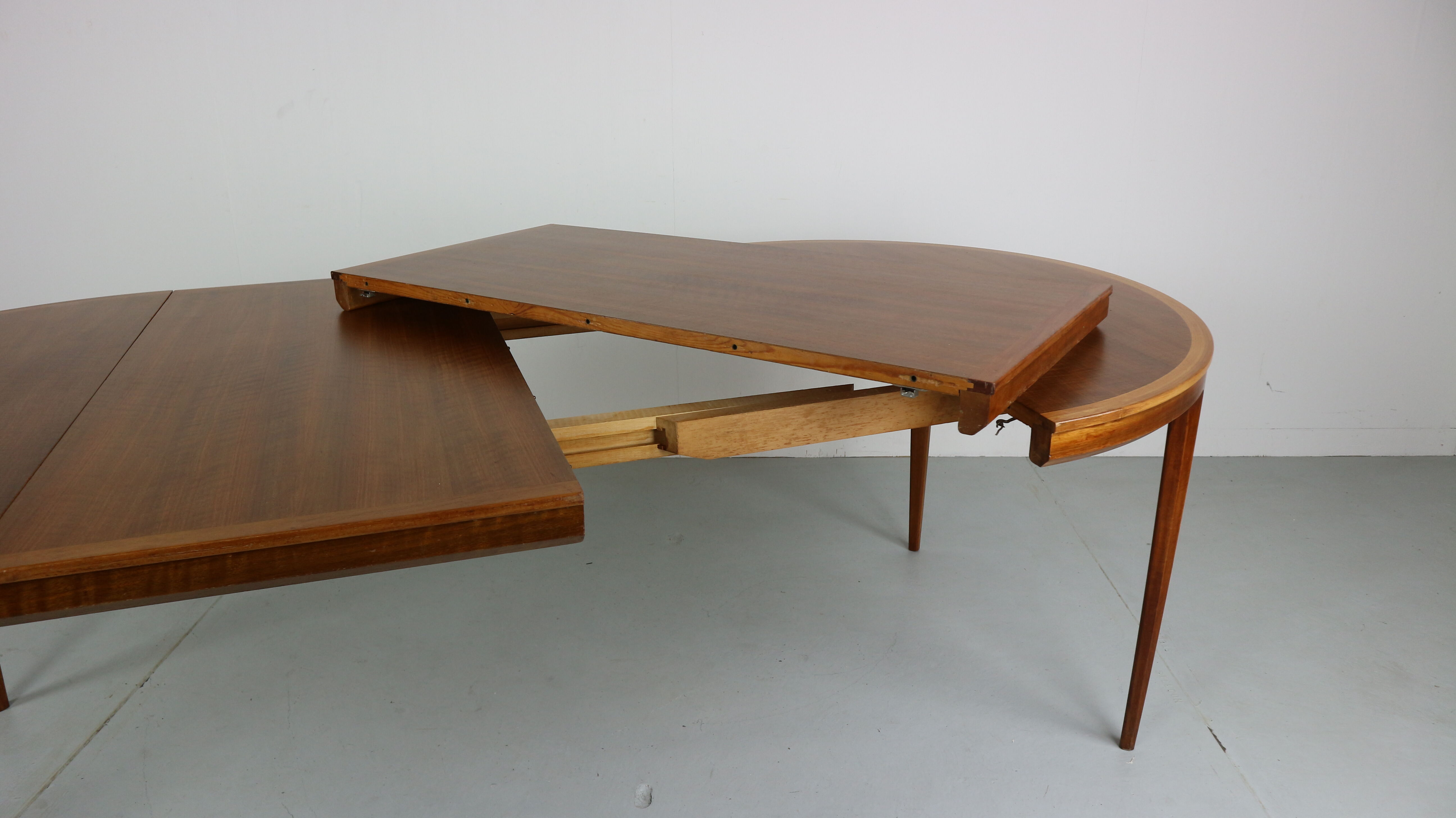 Swedish walnut dining table by B. Fridhagen for Bodafors, 1960s