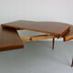 Swedish walnut dining table by B. Fridhagen for Bodafors, 1960s