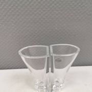 Vintage glass candlesticks/vases from the Danish Holmegaard glassworks.
