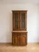 Buffet, vintage wooden sideboard with display cabinet and tiled top.