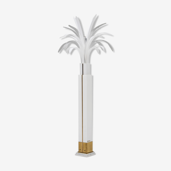 Mid-century modern white palmtree floor lamp in perspex by Theo Verhulst, 1982