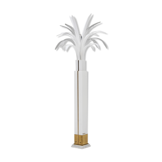 Mid-century modern white palmtree floor lamp in perspex by Theo Verhulst, 1982