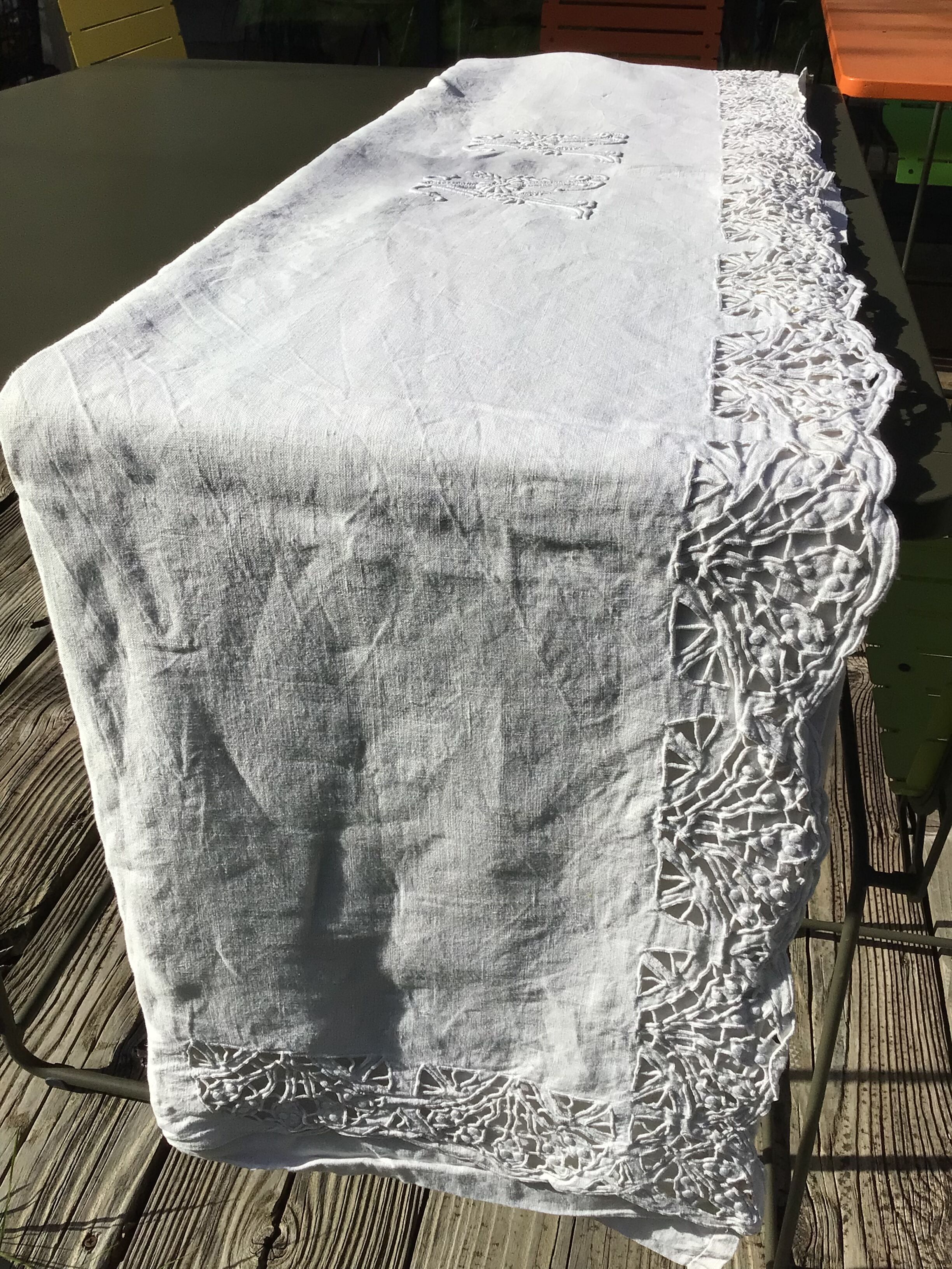 Sheet 2 places linen AA embroidery Richelieu antique