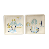 Pair of Italian Chiminazzo dishes, 1970