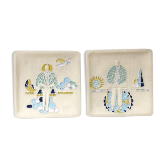 Pair of italian dishes Chiminazzo 1970