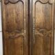 Pair of antique wardrobe doors and crosspiece