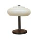 Danish desk lamp 1960s with decorative ribbed shade, brown metal