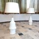 Large bisque porcelain table lamps from Kaiser, Germany 1960s, Set of 2
