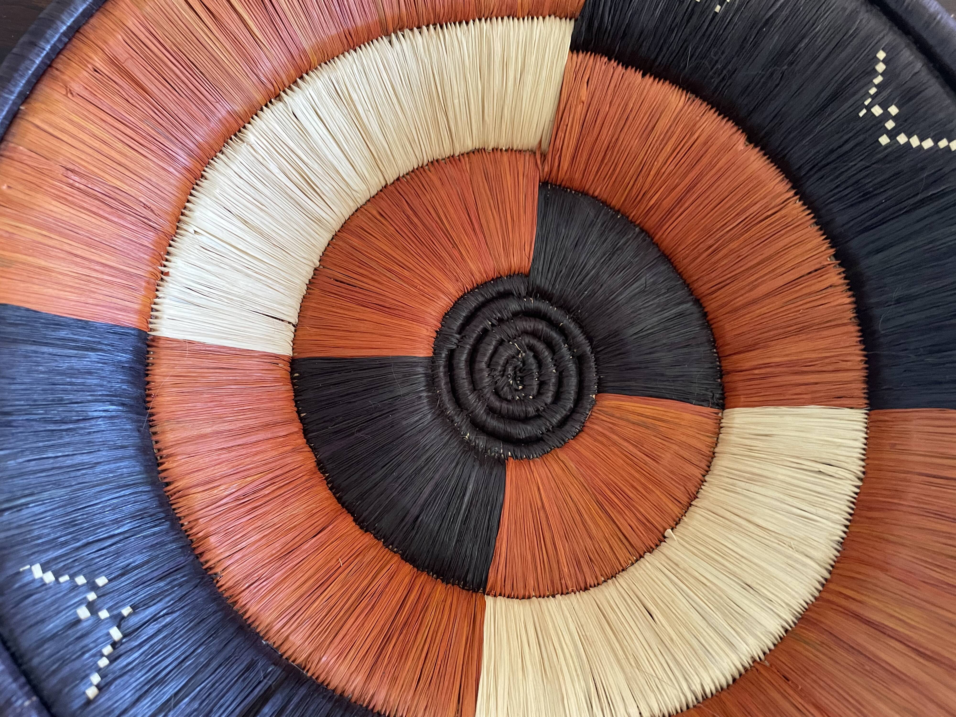 Vintage woven raffia basket