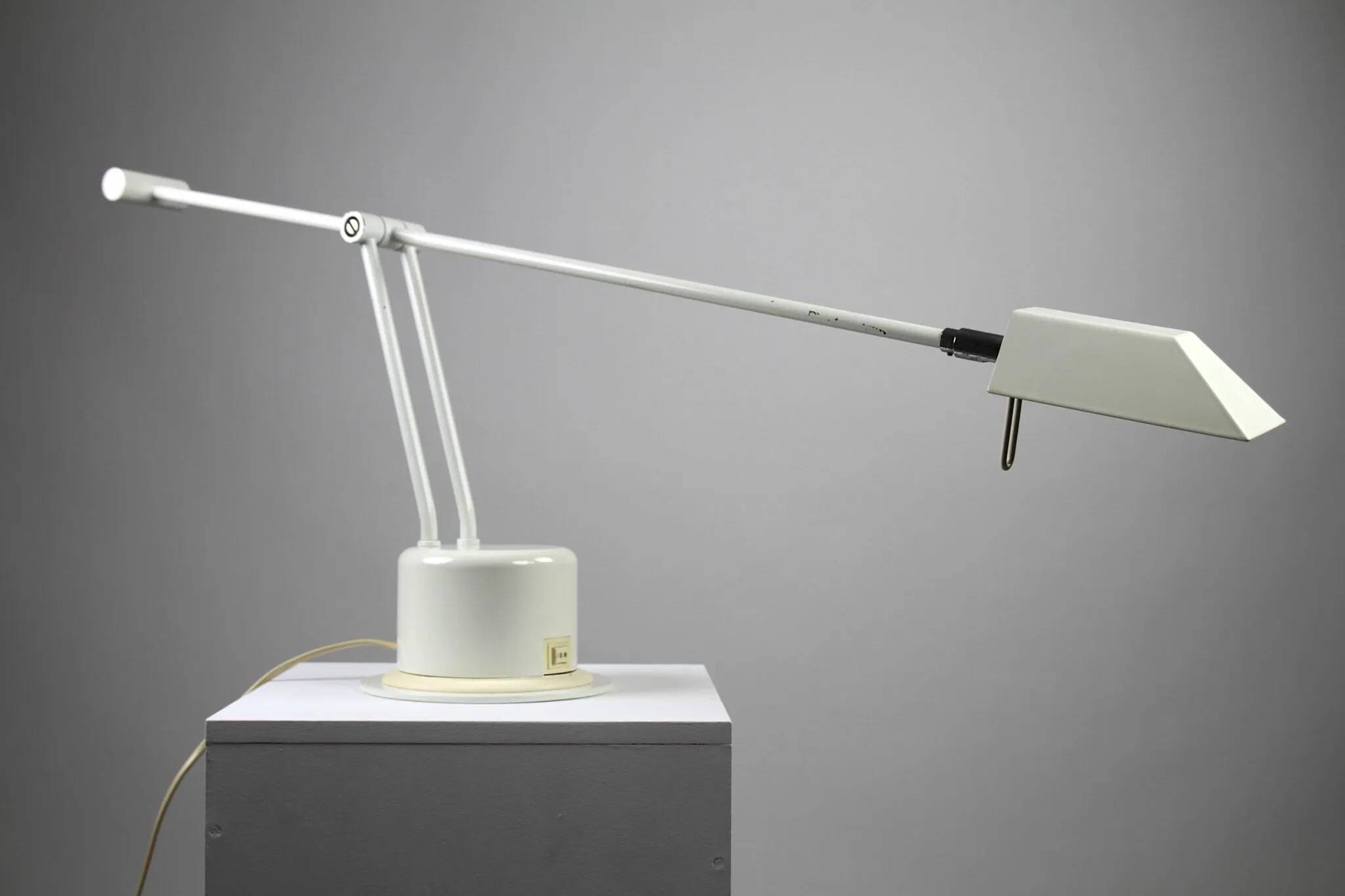 Minimalist White Adjustable Desk Lamp by Massive, Belgium — 1980s