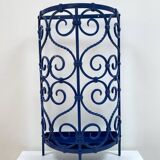 Porte-parapluie en fer forgé bleu des années 70