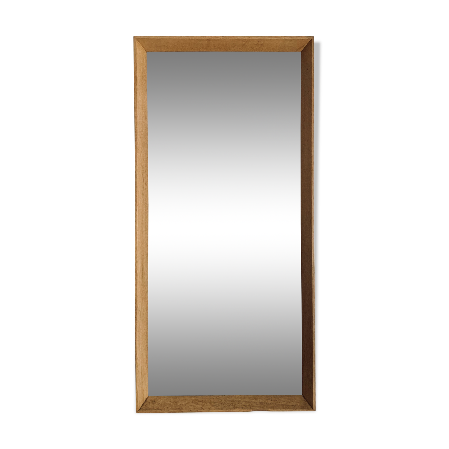 Mirror vintage Scandinavian blond wood 35x73cm