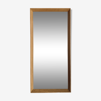 Mirror vintage Scandinavian blond wood 35x73cm