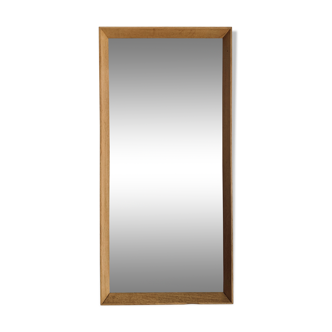 Miroir vintage scandinave bois blond 35x73cm