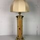 Midcentury bamboo and brass large mushroom table lamp by Leola, 1960s