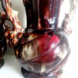 Ceramic vases decorated tortoiseshell, Vallauris style