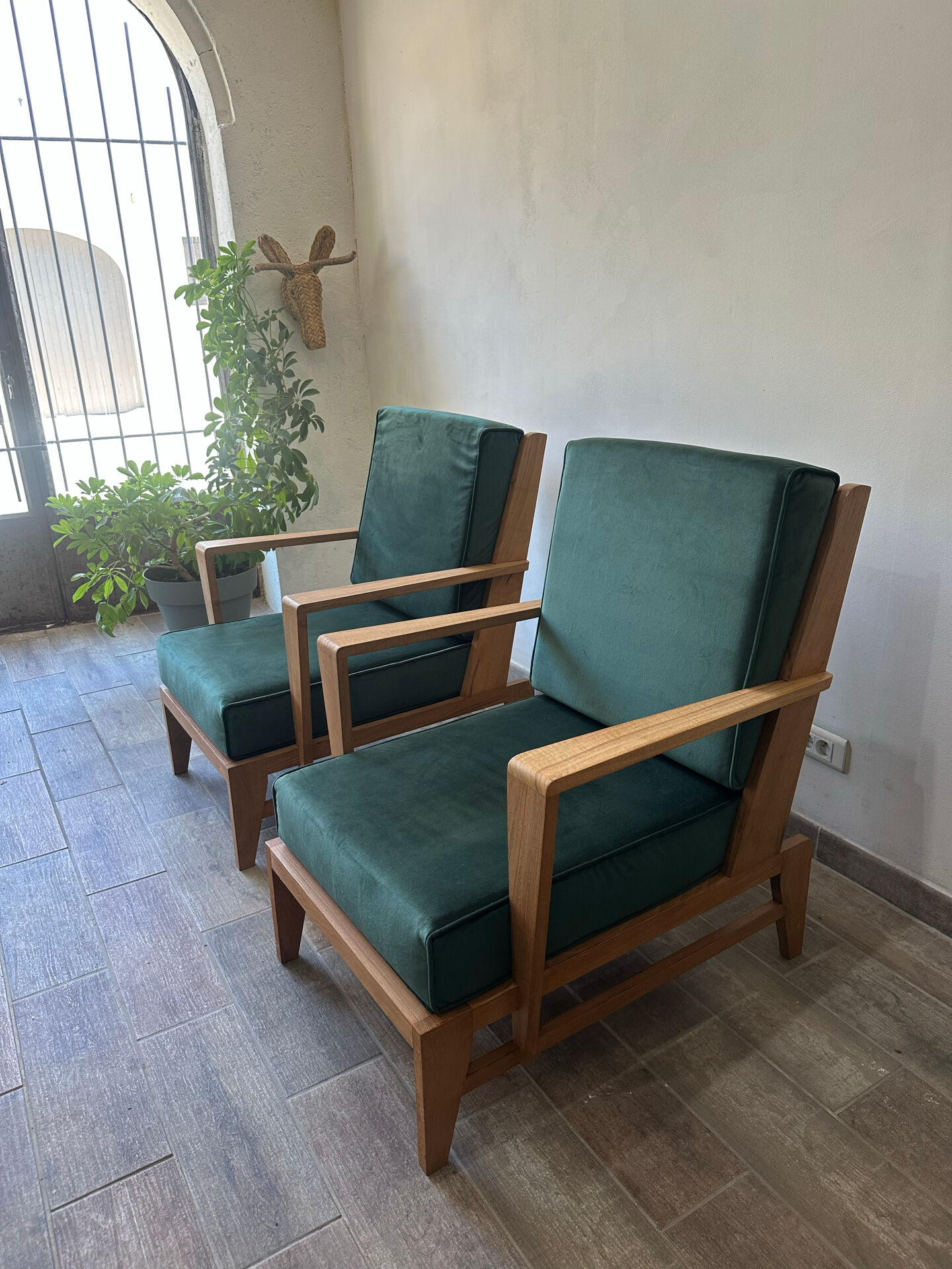 Paire de Fauteuils en chêne 60s