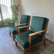 Paire de Fauteuils en chêne 60s